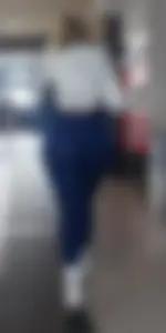 Breathtaking blonde German bimbo PAWG (BBL?) in navy leggings