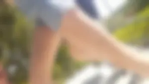 Sexy legs in shorts street closeups