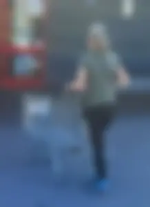 Skinny blonde milf at parking lot