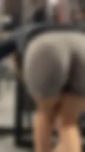 Tight Grey Gym Shorts (Crazy Vpl and Bends Over)