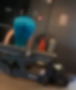 Gym Girl Bending Over in Blue Leggings (OC and GIFS)