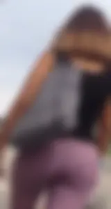 Black babe with a nice ass in tight jeans and vpl