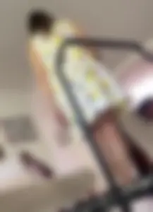 Girl in a short dress low angle home creepshots