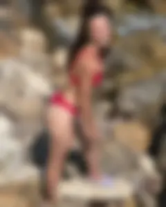 Hot Non-Candid Girl in a Red Swimsuit