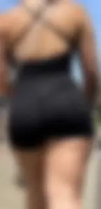 Blonde PAWG in tight spandex playsuit