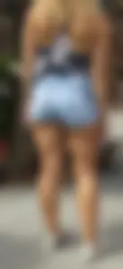 Nerdy Girl Chunky Thighs in Denim Shorts