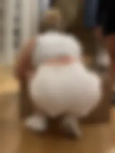 Nerdy Cute Blonde in White Shorts Bends over at LEGO