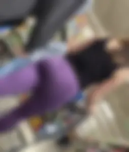 Skinny mom with jiggly little ass in purple leggings  ( VTL)