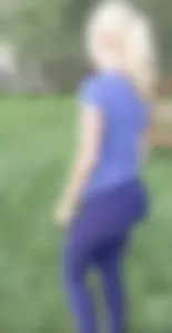 Blonde Teen in Yoga Pants with Big Booty Countryside Creepshot