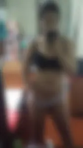 Girl in Underwear with Her Hand Down Her Panties Mirror Selfie