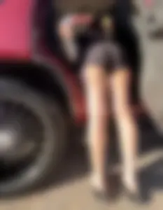Pawg cheeks hanging out in black romper