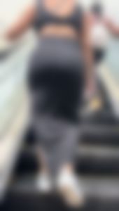 Thick Colombian Milf in Tight Sundress with fat ass on escalator ( OC , VPL)