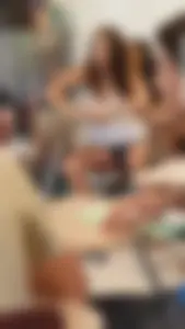Tall Skinny College Girl With Long Slim Let’s Sitting at the Desk in a Classroom Creepshots Collection