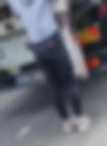 Black Tight Jeans on the Street Creepshot