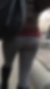 Girl in see through grey spandex showing her panties