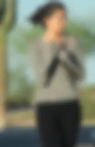 Skinny teen in leggings with vpl in the parking lot