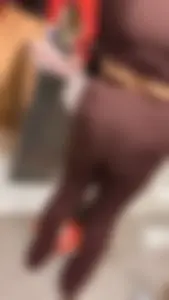 Thick Juicy Asian VPL in Dark Red Flare Pants (OC)