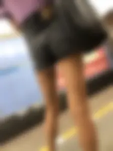 Perfect Long Candid Skinny Legs And Butt in Grey Jean Mini Shorts Closeups - Huge Subway Creepshots Gallery