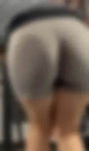 Tight Grey Gym Shorts (Crazy Vpl and Bends Over)