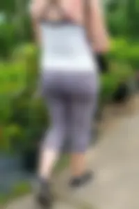 Milf booty in tight leggings shopping for plants