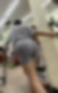 Brown Latina with huge bbl in booty shorts OC