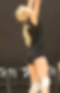 Blonde Volleyball Player in Mini Shorts Jumping Candid