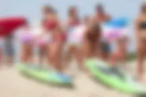 Lifeguard tournament girls on the beach