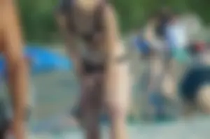 Amazing Sexy Casual Volleyball Player in Swimsuit on the Beach Creepshots Collection