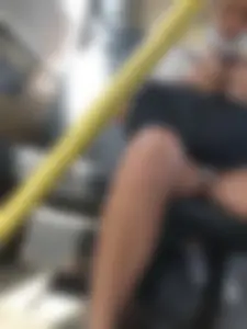 Hot Candid Girl Wearing a Face Mask in Mini Shorts With Great Legs Sitting in a Public Bus Creepshots