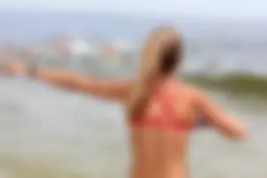Lifeguard tournament girls on the beach
