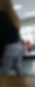 Candid college teen's ass in grey leggings closeup creepshot