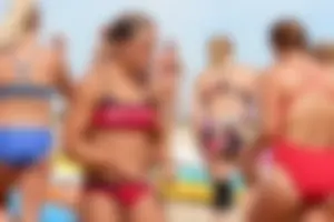 Lifeguard tournament girls on the beach