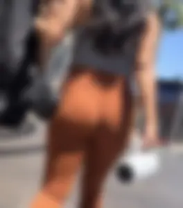 Lovely ass in orange yoga pants (OC)