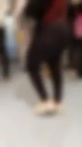 Big black booty in tight black leggings