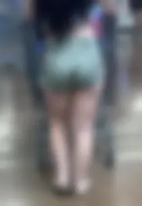 Cute Latina in Cheeky shorts at Walmart