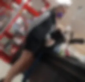 Chick in black shorts