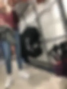 Cute Blonde Girl in Tight Blue Jeans Store Candid