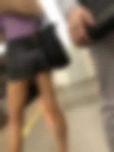 Perfect Long Candid Skinny Legs And Butt in Grey Jean Mini Shorts Closeups - Huge Subway Creepshots Gallery