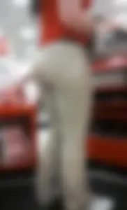 Big Booty in Tight Pants at the Cash Register Closeups