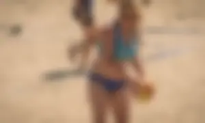 Beach volleyball babes in bikinis