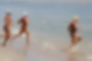 Lifeguard tournament girls on the beach