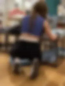 Redhead squatting and working part 18 (oc)