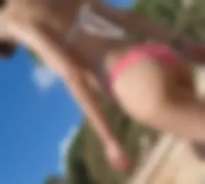 Stunning natural body on bikini brunette