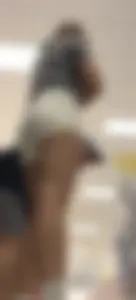 Amazing Asian in white yoga shorts upshot bends squat at Target