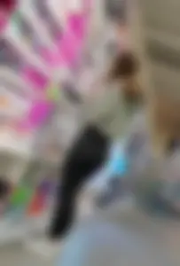Slim girl with good body in black leggings
