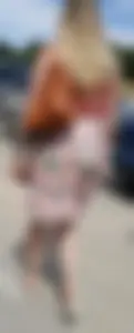 Blonde in a Skirt and High Heeled Sandals on the Street Creepshots Gallery