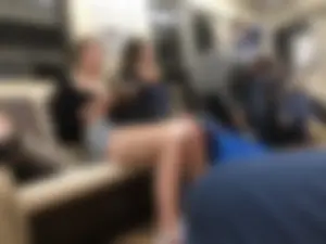 Tall Candid Teen Girl in Denim Shorts and a Top With an Injured Knee Subway and Street Creepshots - Hot and Muscular Long Legs
