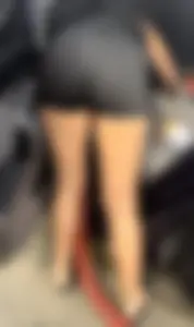 Lightskin booty shorts with a mound