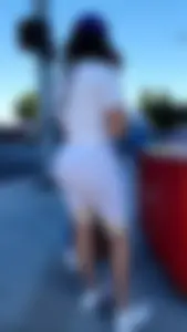 Latina with huge ass in white spandex shorts