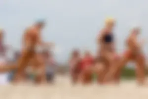 Lifeguard tournament girls on the beach